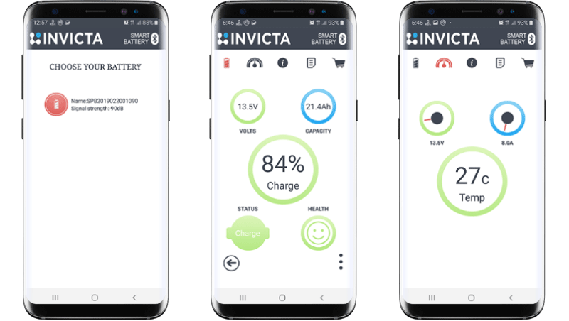 Bluetooth battery monitoring app for Tripod Radar Speed Check Sign